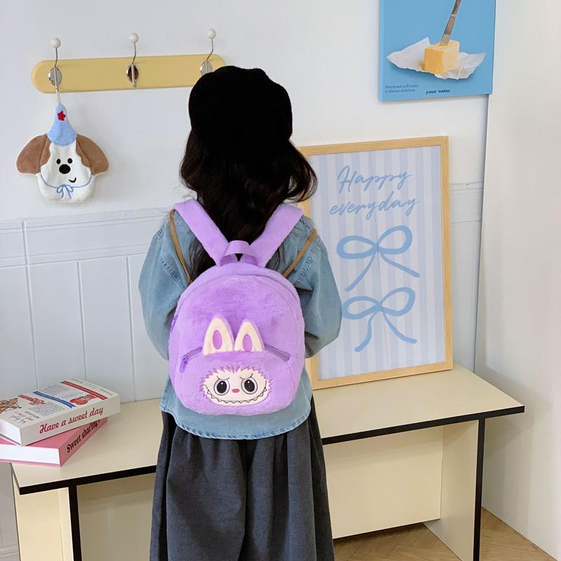 Plush Embroidered Cartoon Backpack for Girls - 2025 Trendy Schoolbag