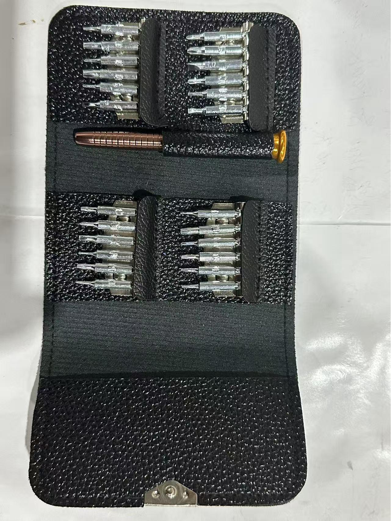 25-in-1 Multi-functional Leather Bag Screwdriver Set for Mobile, Computer, Watch Repair