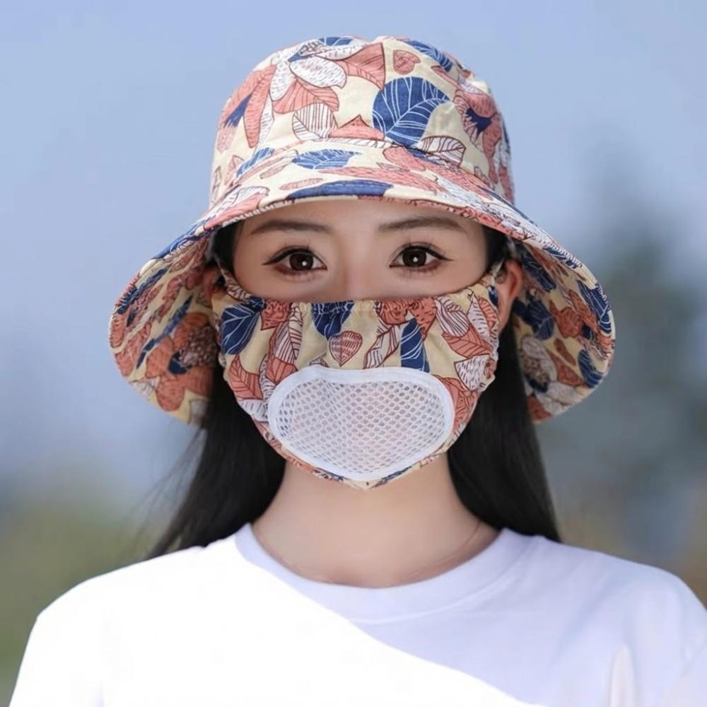 

Wide Brim Face Mask Sun Hat UV Protection Lightweight Tea Picking Work Hat Full Wrap Breathable Fisherman s Hat Summer Outdoor
