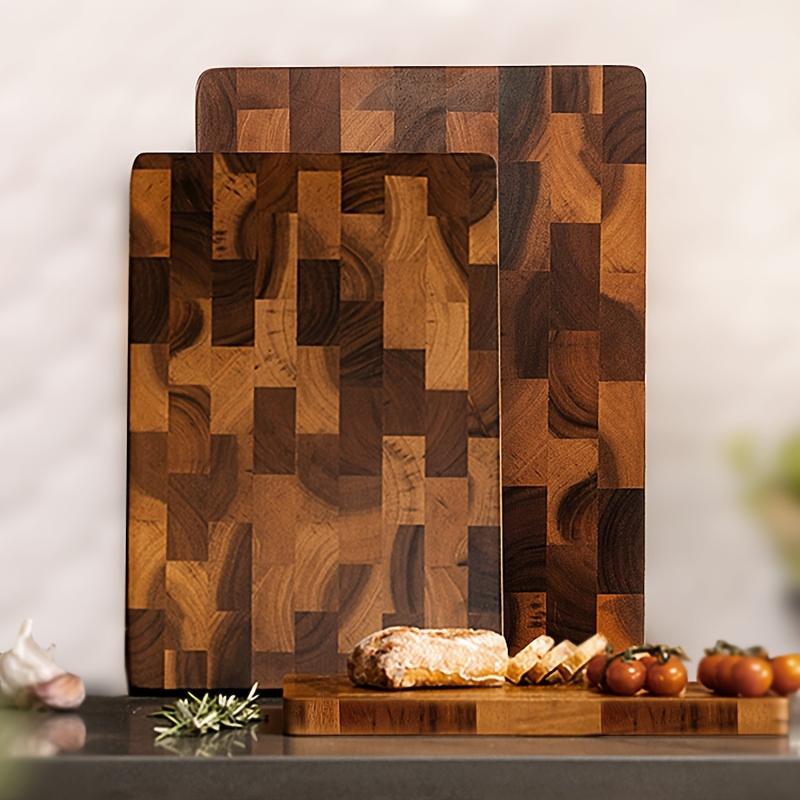 1pc Large Wood Board - Heavy-Duty Wood Grain Chopping Board, Large Leaf Camellia Tree Wood  for Meat, Cheese, Vegetables, Bread