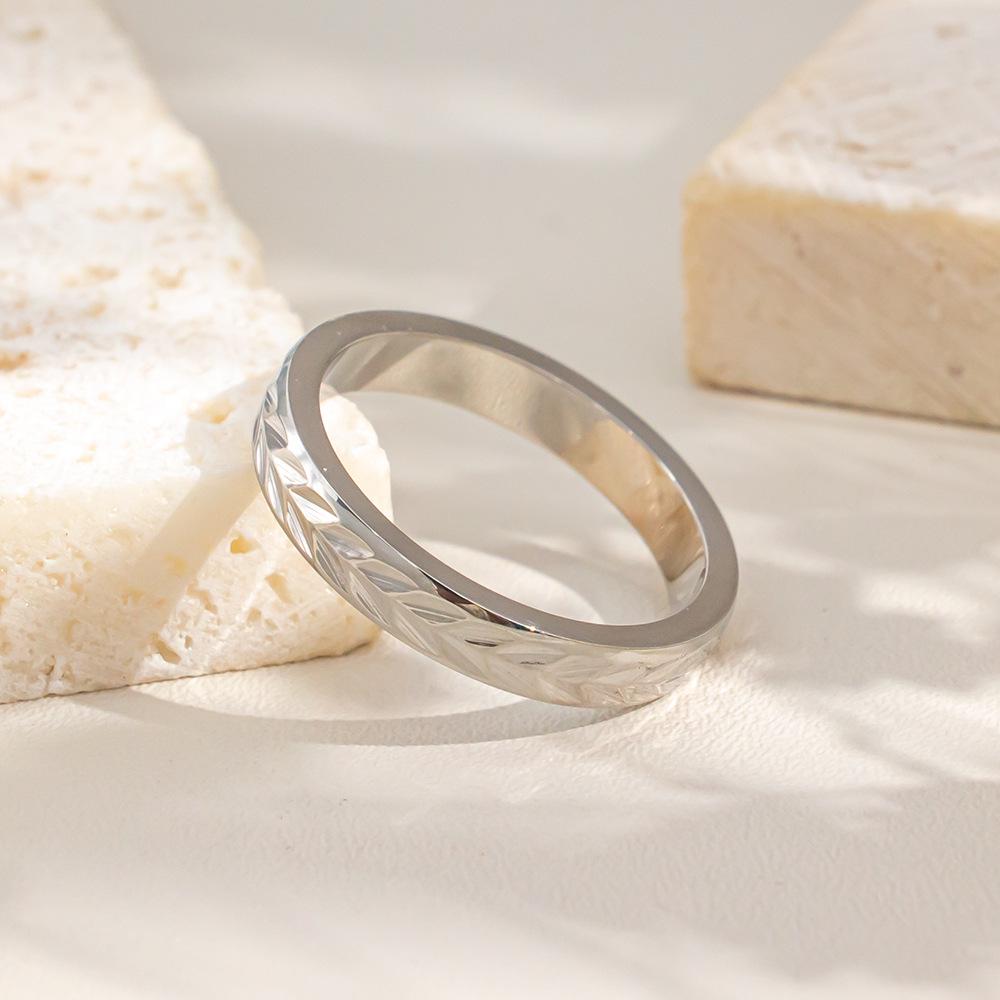 Women's Titanium Steel Diamond Ring: Colorfast, Lightweight Luxury, Trendy Thin Band