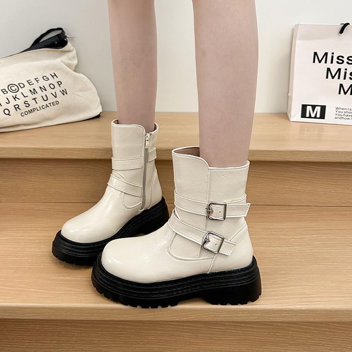 Fashion Style Cool Punk Motorcycles Boots Female Platform Wedges  Short Boots Women Shoes Women's Boots