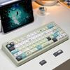 Xunyishu Keycap Cherry 144Keys Pbt Five-Sided Thermal Sublimation Gradient Green Iso/Alice Layout Keycap 2.25/2.75U Space Bar
