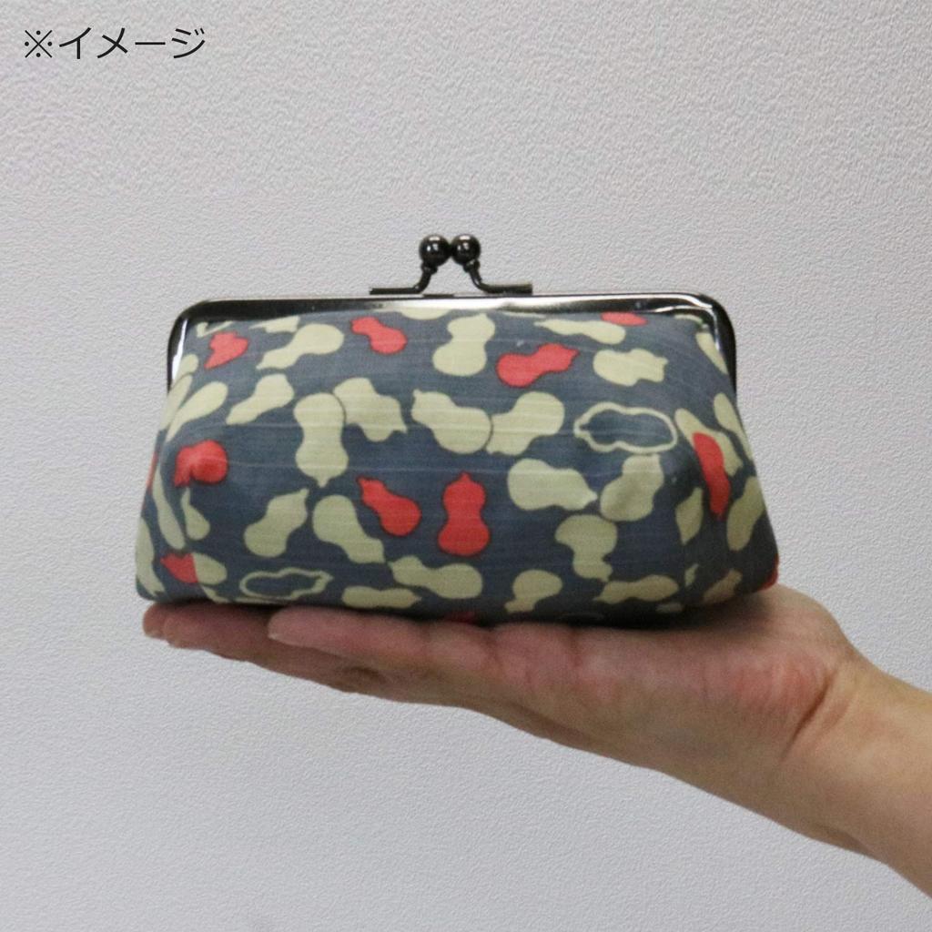 Kyosuke Made in Japan Cosmetic Pouch with Makeup 8 x x 12 Purple Gourd-Shaped Clasp, Pouch, 15.5 cm, Cotton,