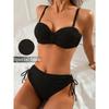 Women's Ethnic Print Two Piece Bikini Set - Side Tie High Waist Bathing Suit