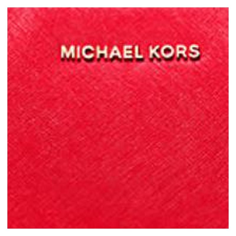 Michael Kors Jet Set Letter Logo Chain Zipper Closure Leather Envelope Bag Shoulder Crossbody Bag Medium Women's Red