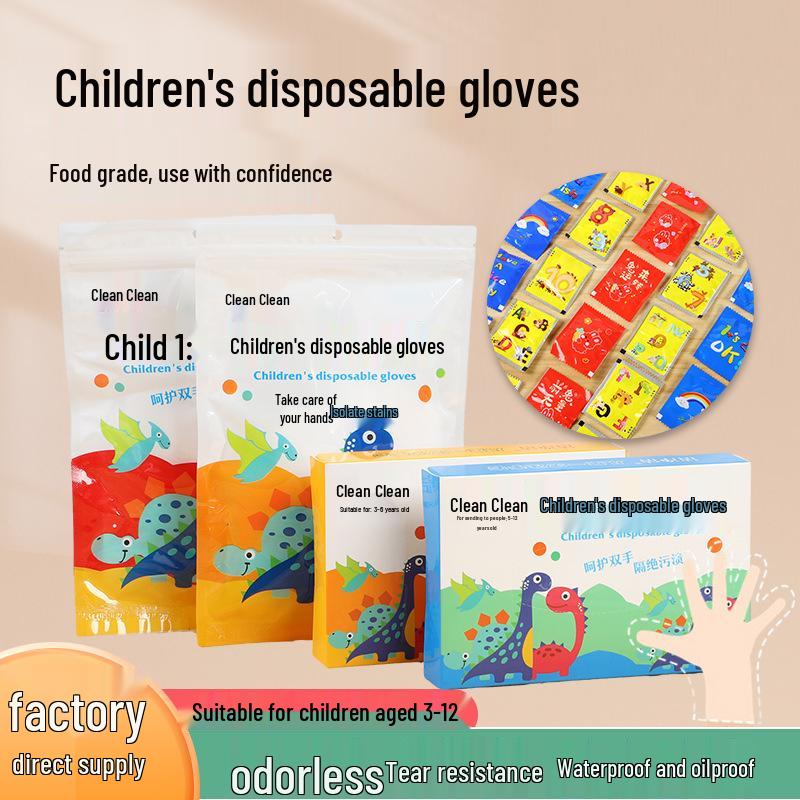 Children's Disposable Food-Grade PE Gloves for Crafts & Painting