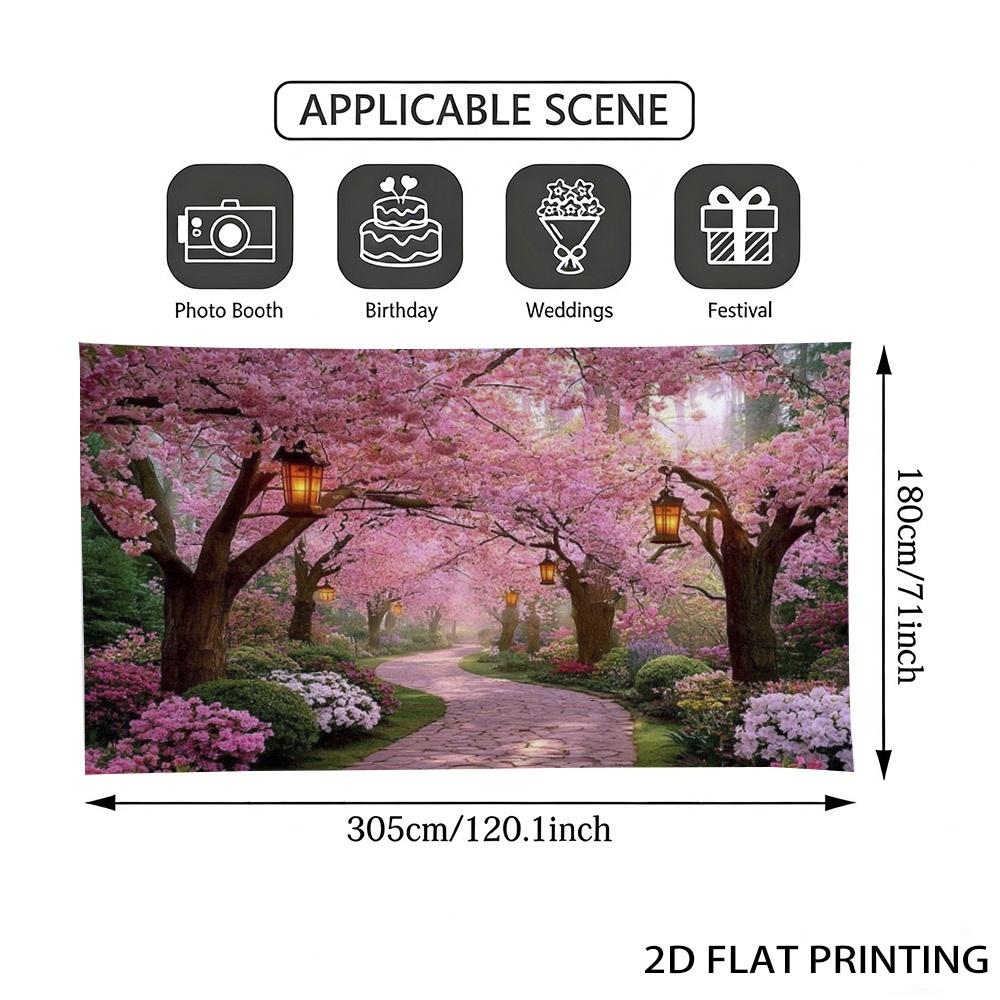 1Pcs Spring Pink Cherry Blossom Decoration Background Winter Backdrop Decorations For Photo Studio Photo Booth Christams Party