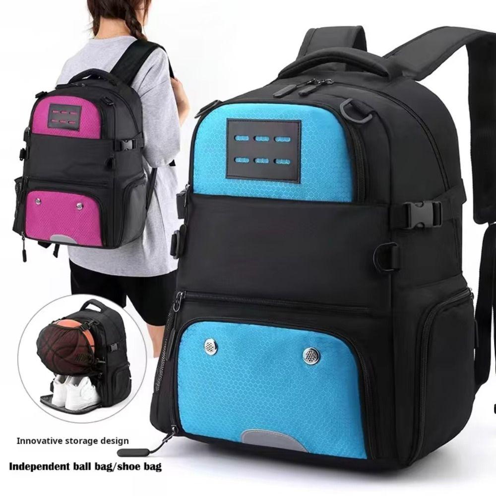 

with Shoes Bag Soccer Bag Multi Pockets School Football Backpack Boys Travel синій