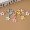 Colorful Translucent Small Flower Heart Keychain Pendant Decoration