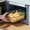 Longshida Borosilicate Glass Bento Box with Compartments – Airtight and Fresh-Keeping for Meals and Fruit.