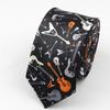 Classic Fashion Men's Skinny Tie Colorful Musical Notes Printed Piano Guitar Polyester 5cm Width Necktie Party Gift Accessory