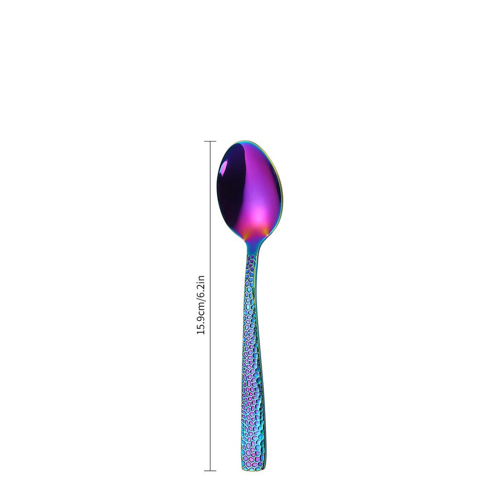 Edelstahl Schwarz Gehämmert Besteck Messer Gabeln Löffel Set Hotel Westliche Küche Desserts Haushalt Tägliche Notwendigkeiten