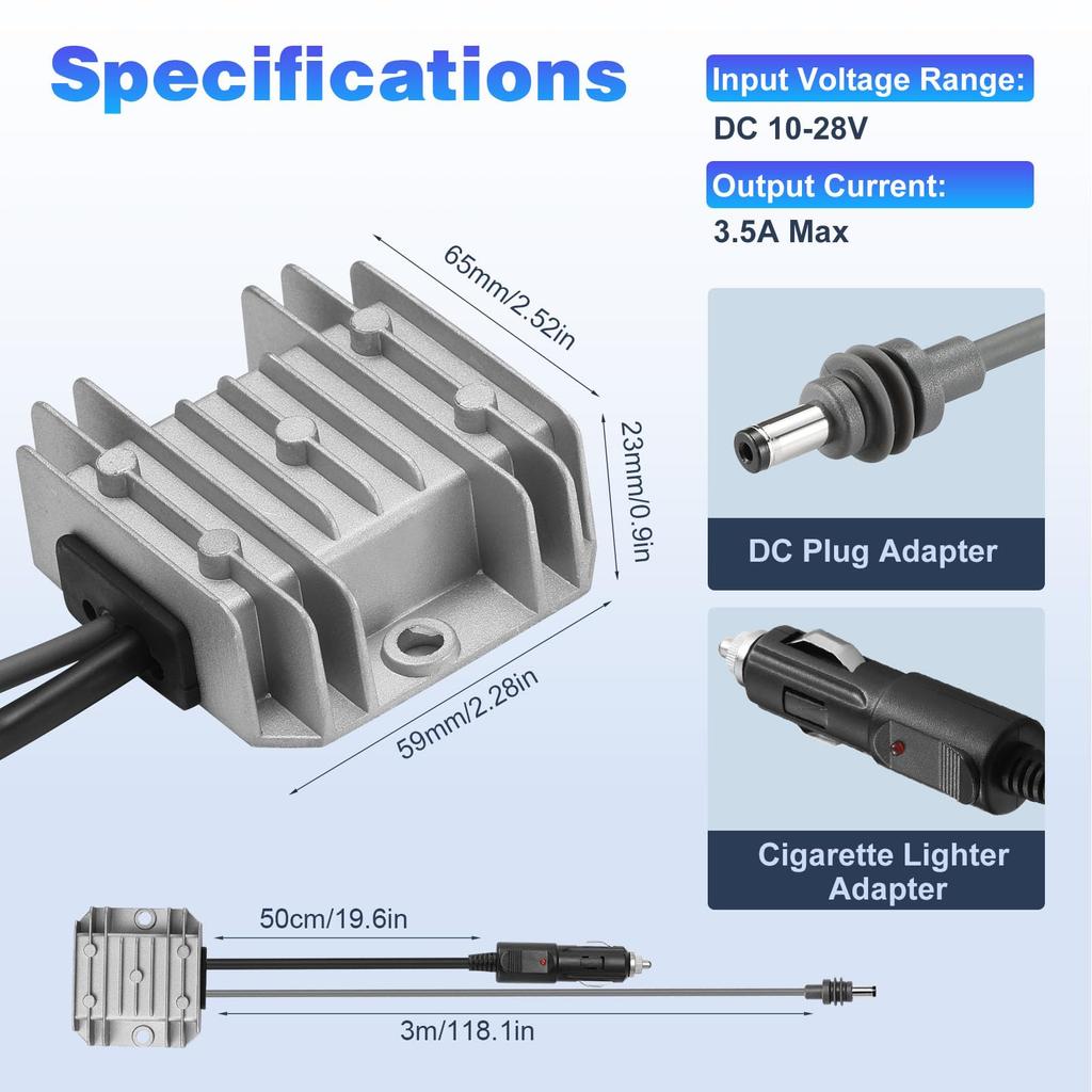 Starlink Mini To 30V DC Boost Converter Module with Car Adapter and Cigarette Lighter Plug for and Boats 12V/24V 3.5A Trans-Regulator Step-Up RVs,
