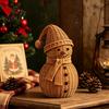Cute Snowman Shelf Decor Christmas Ornament for Tabletop Decor Retro Resin Figurine Decorative Figurines Fireplaces with Knitted Texture Winter