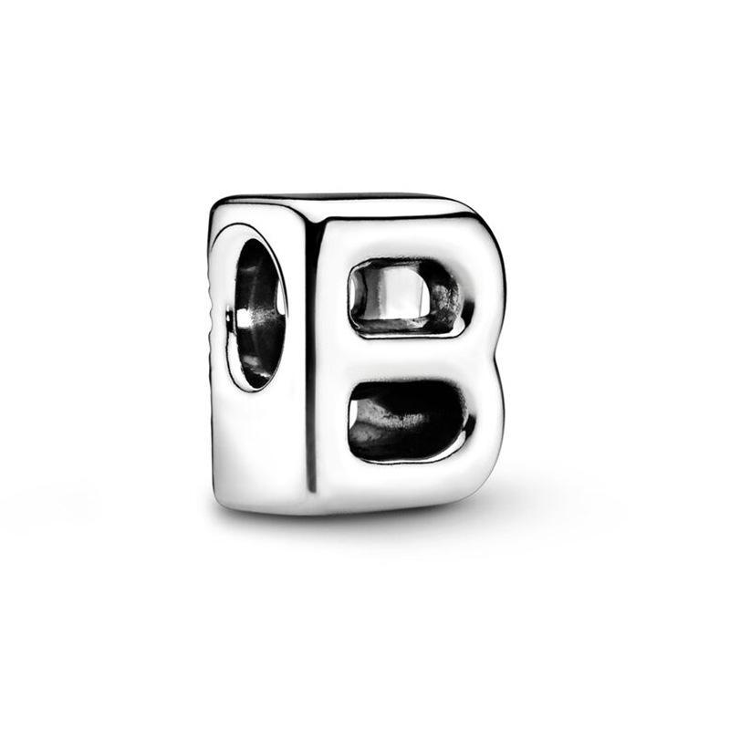 Classic Letter Alphabet A-Z Silver 925 Charm Beads Fit Charms Bracelet  Beads for Women Jewelry Making Gifts