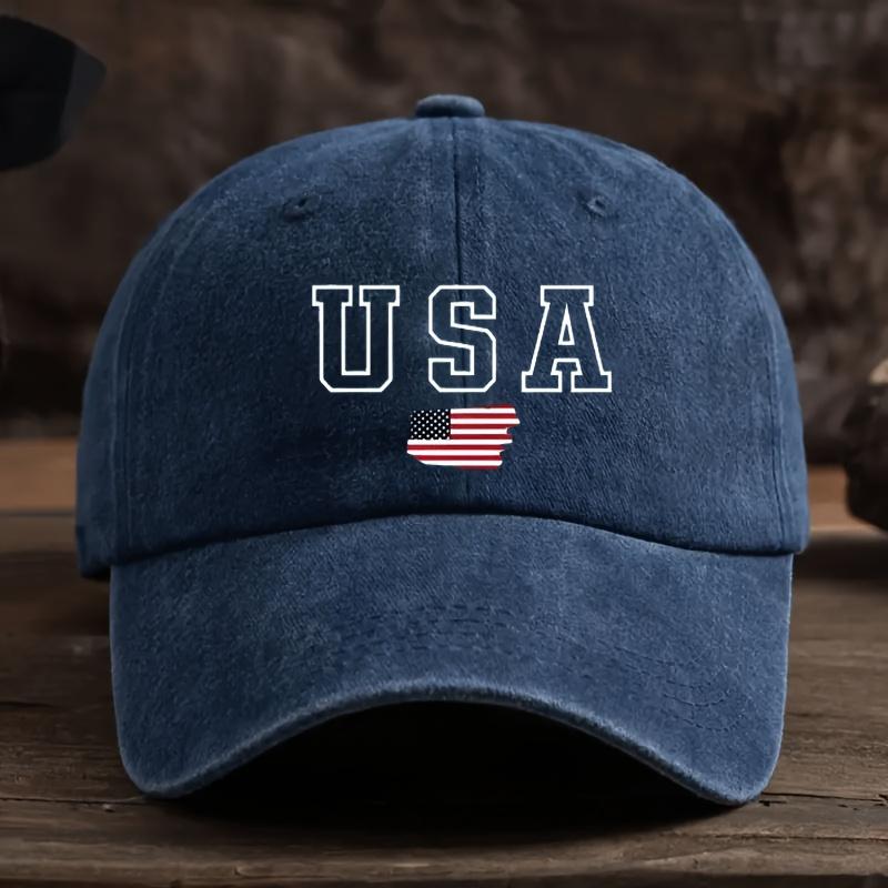 1 Unisex Printed USA Adjustable Baseball Cap Perfect for Spring and Autumn Travel Beach Holidays Suitable for Fishing