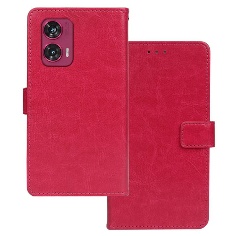 

For Motorola Edge 50 Fusion 5G Case Crazy Horse Texture Flip Leather Phone Cover Rose