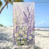Watercolor Lavender Daisy Beach Towel Patterned Sunscreen And Windproof Suitable For Swimming Pool Camping Travel