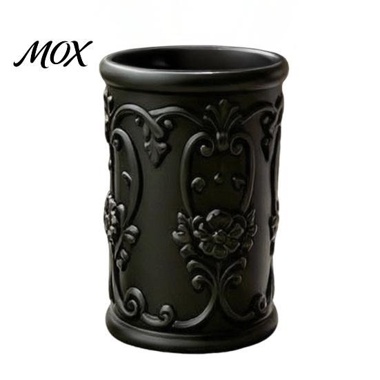 Luxury Desktop Storage Container 3D Printed Relief Pen Holder, European Retro Stationery Organizer for Makeup Brush Holder Pencils And Brushes,