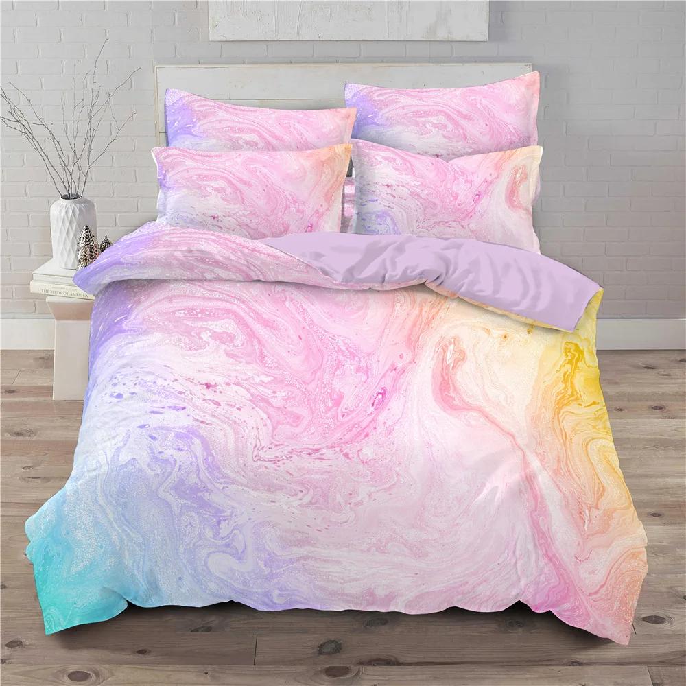 Comforter Rainbow Ombre Queen King Romantic Style Bedding Set For Girls Kids Teens 3 Piece Set With 2 S No Quilt