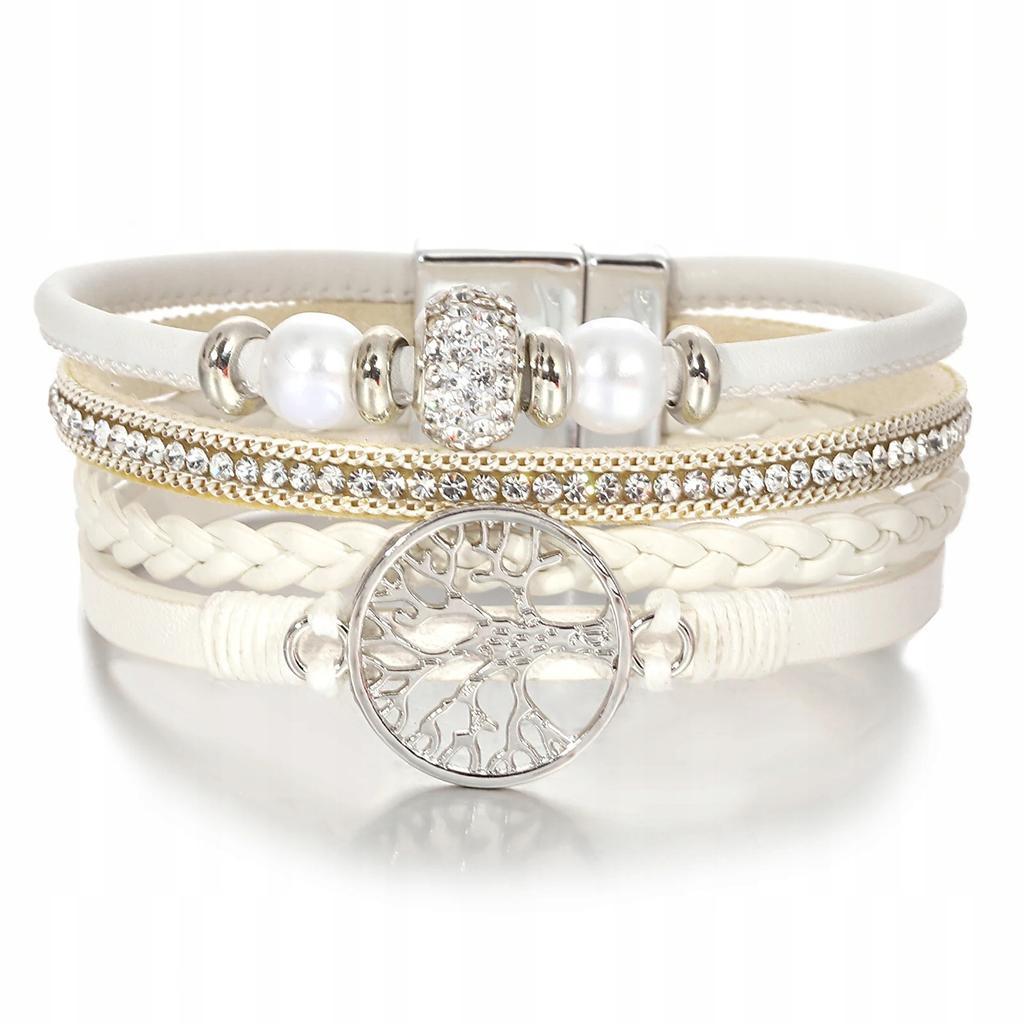Women' Leather Bracelet DIAMONDED Tree of Life Fashionable For Women