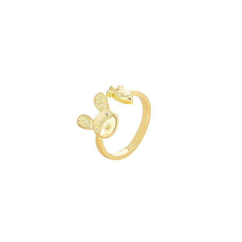 Japanese And Korean Creative Cartoon Open Ring Natal Rabbit Ring Love Like Butterfly Snake High Sense Ring
