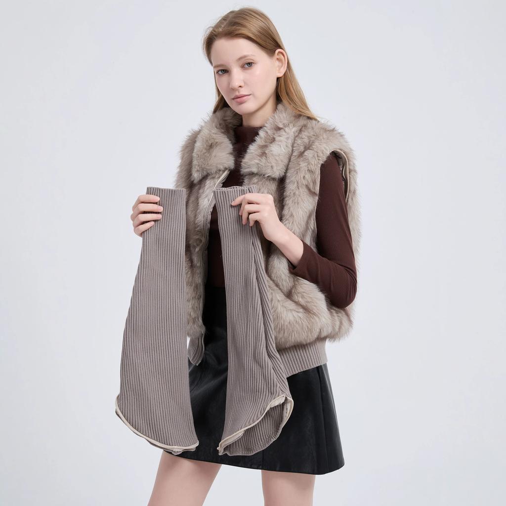 Removable sleeves, fur cotton-padded clothes, women's winter new velvet European and American cotton-padded jackets, cotton-padded jackets, and vests.