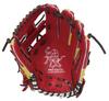 Rawlings PRO EXCEL Wizard COLORS GR5FHW2CN52MG Baseball Throw HOH® #02 Glove, Soft, Infielder's, Scarlet/Yellow, 11.25 Inches, Right-Handed
