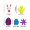 120pcs Easter Bunny and Chicken Egg Shaped 3D Stickers Cartoon Pattern Self-adhesive Single Use Spring Season Party Decoration