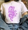 Damen Harajuku Y2K Oversized T-Shirt Drache Goth Anime Grafik-T-Shirt Vintage pro Choice Sommer Poly-Baumwoll-Set Oberteile