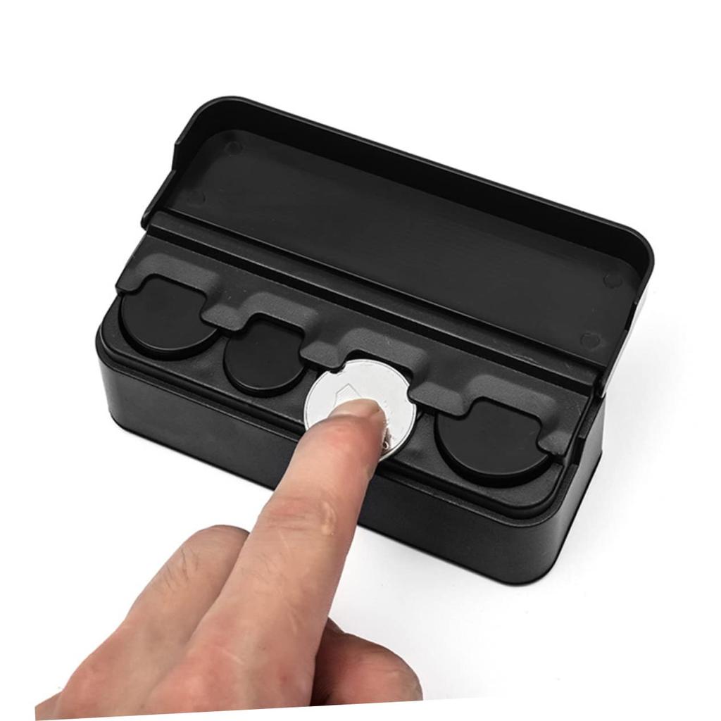 Box Coin Storage Case Car Coin Holder Car Coin Storage Organizer Drawer Storage Organizer Car Coin Holder Black JEWEDECO