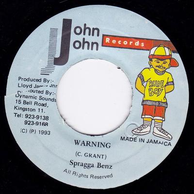 7-Zoll Schallplatte SPRAGGA BENZ - Warning NONE John John Recor 1993 Jamaika Reggae, Ska & Dub Gebraucht