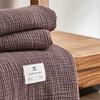 Couvertures en Coton Maillard Quatre Couches de Gaze Housse de Canapé Couverture avec Pompons Côté AB Bureau Sieste Couverture Décorative Lit Couverture en Mousseline