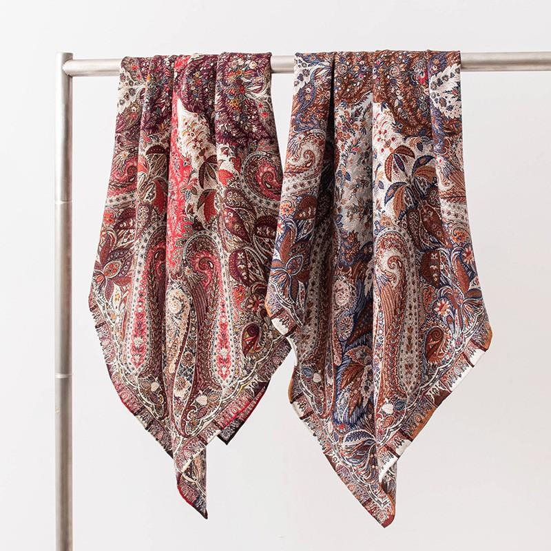 Double-sided Printed Silk Wool Scarf Elegant Commuter Versatile Fashion Coat