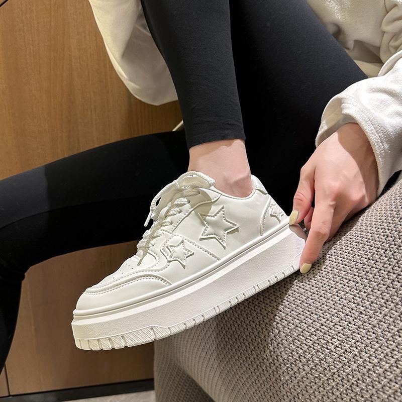 

Fashion Women s Casual Platform Sneakers Star Skateboard Trainers Mix Colors Running Sport Shoes Tennis Shoes Outdoor Walking Sneakers 35 белый