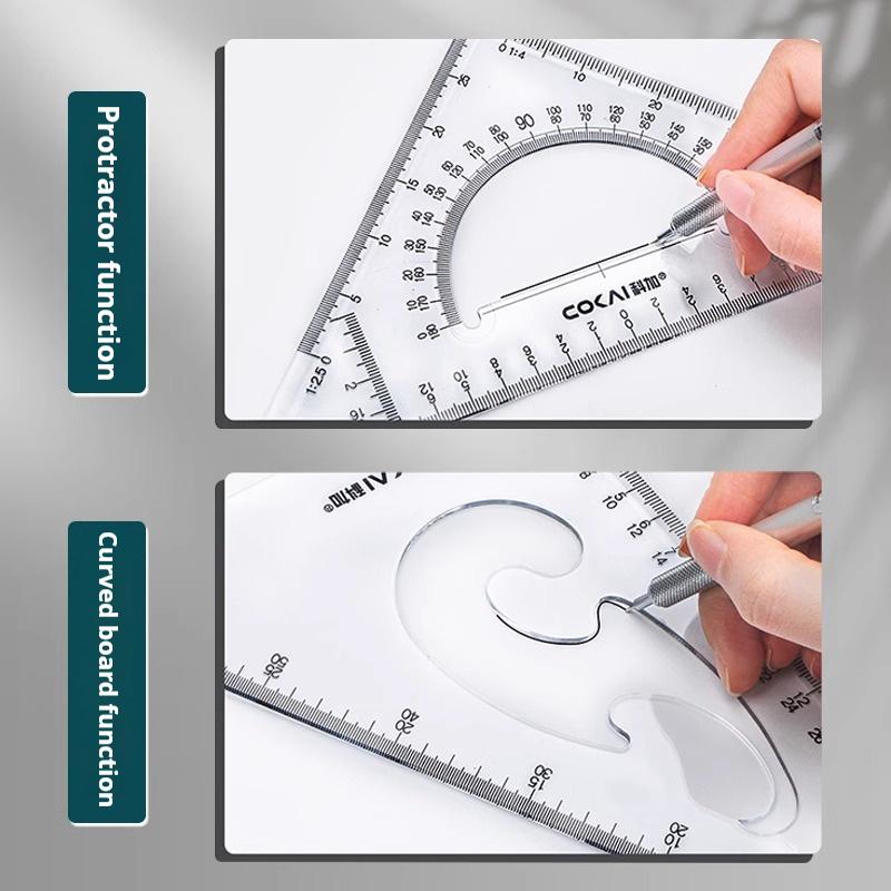 Triangle Ruler Measurement Tool Isosceles Triangle Hand-drawn Triangle Board Professional Square Protractor Woodworking Tools