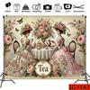 Two-dimensional Plane, Two-dimensional Banner, 1 Piece of Background Cloth, Victorian Afternoon Tea Party