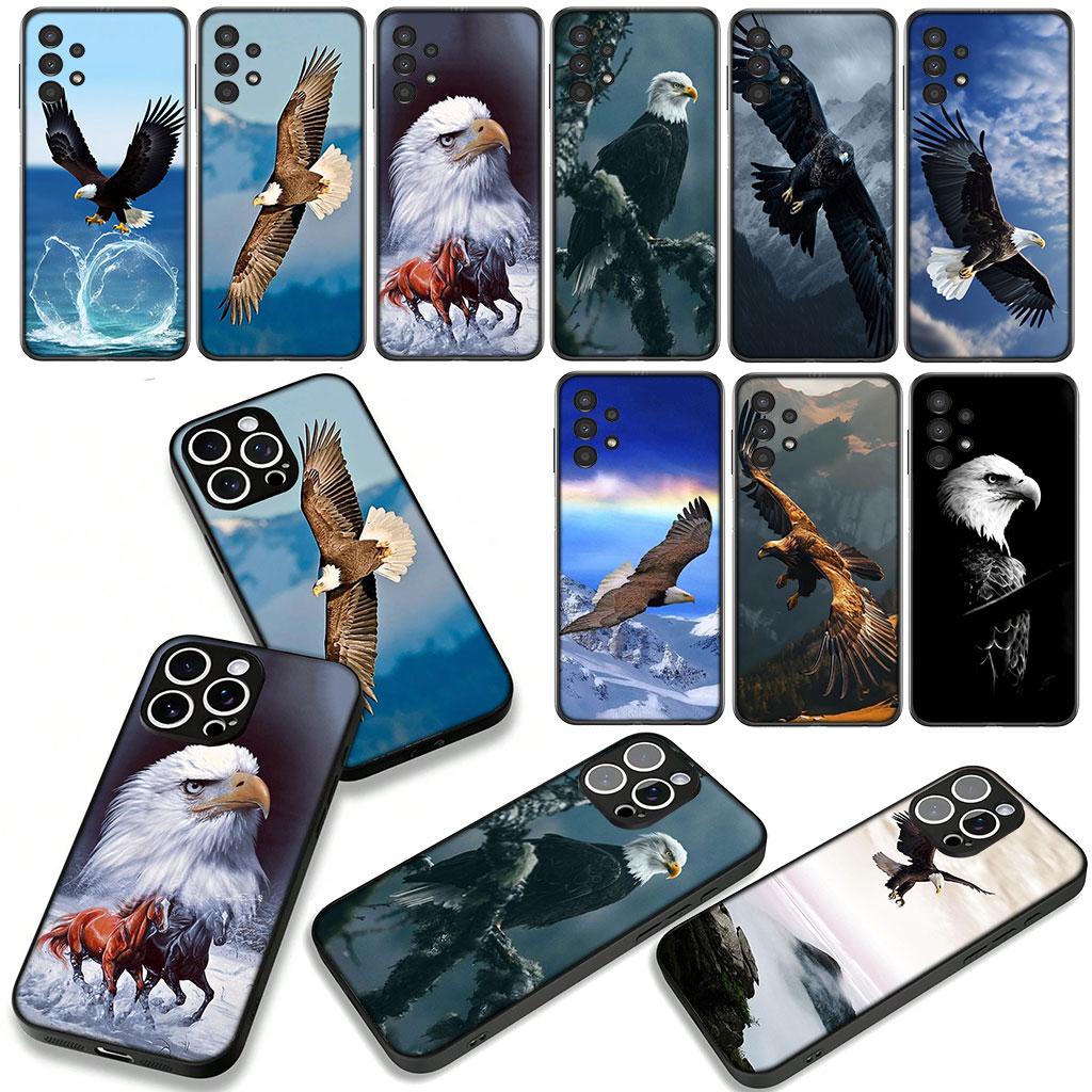 Cover for Samsung Galaxy A25 A37 A57 A12 A14 A31 A41 A50 A51 A70 A71 A72 A21S A04 M15 Note 20 9 8 10 Phone Case Bald Eagle Cute