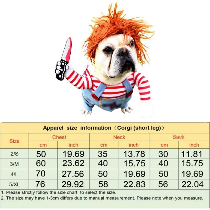 Dog Cat Costumes Pet Funny Costume Chucky Deadly Doll Cosplay Party Fancy Festival Cloth Cat Clothes