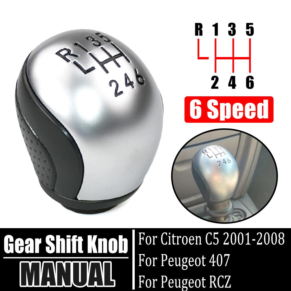 For Citroen C5 2001-2008 Peugeot 407 RCZ Auto Accessories Brand New Manual 5 6 Speed Gear Stick Shift Knob Car Shifter Lever