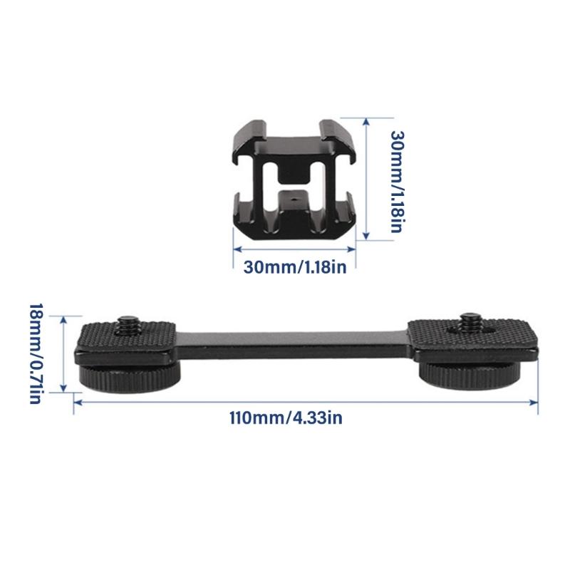 Triple Headed Hot Shoe Stand Camera Mount Bracket Metal Holder for Creative Photography Lighting Live Broadcasting