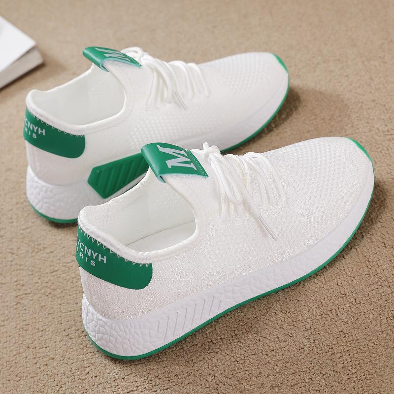 Flying woven sports shoes women's versatile spring little white flat casual shoes women's 2026 new net shoes student inventory