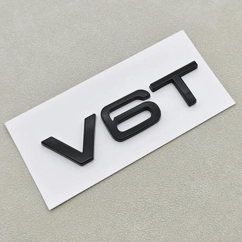 3D ABS Logo V6T Emblem V8T V10 Letters Car Sticker Fender Badge For Audi S4 S5 S6 A6 A7 A8 S8 Q5 SQ5 SQ7 Q8 R8 RS6 Accessories