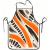 1pc Modern Abstract Orange & Black Brush Stroke Apron - Adjustable Waistband, Durable Easy-Clean Polyester Suitable for Cooking, Gardening, Orchard Pi