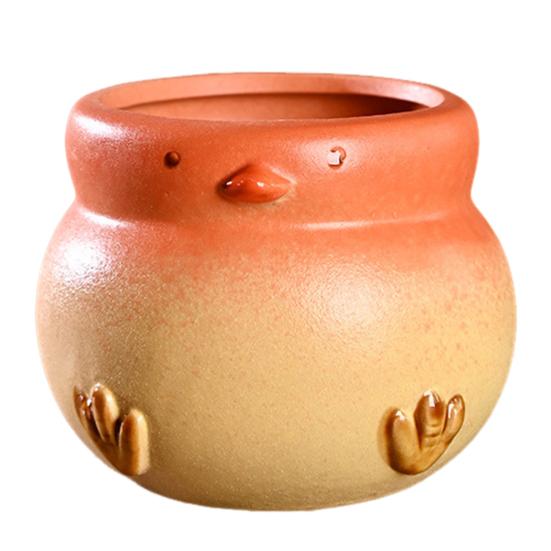 Cartoon Duck Rabbit Fox Bird Fish Shape Flower Pot Ceramic Plants Container Ornament Figurine Decorative Planter