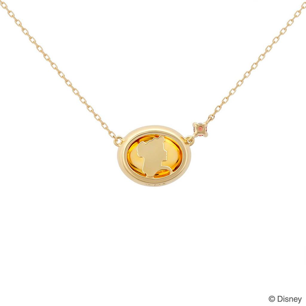 Disney Beauty Beast Belle Necklace / Pure Colors K18 Yellow Gold Womens Accessory Jewelry Pendant Adults.