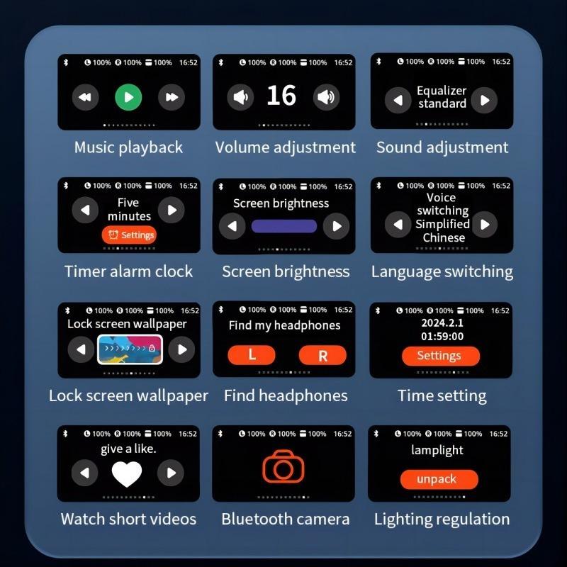 New YX30 Earphones Wireless Bluetooth Headset LED Touch Screen Control Volume Adjustment Headphones ANC Noise Reduction YX30