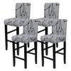 Printed Milk Silk Bar Stool High Chair Cover Elastic Bar Stool Cover Bar Table Hotel Club Low Backrest Cover