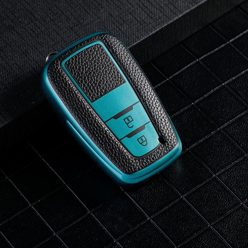 

Кожаный чехол для ключей из ТПУ для Toyota Camry Prado CHR Prius Corolla RAV4 Corolla Yaris RAV4 Highlander, держатель дистанционного брелока 2 Buttons зелёный